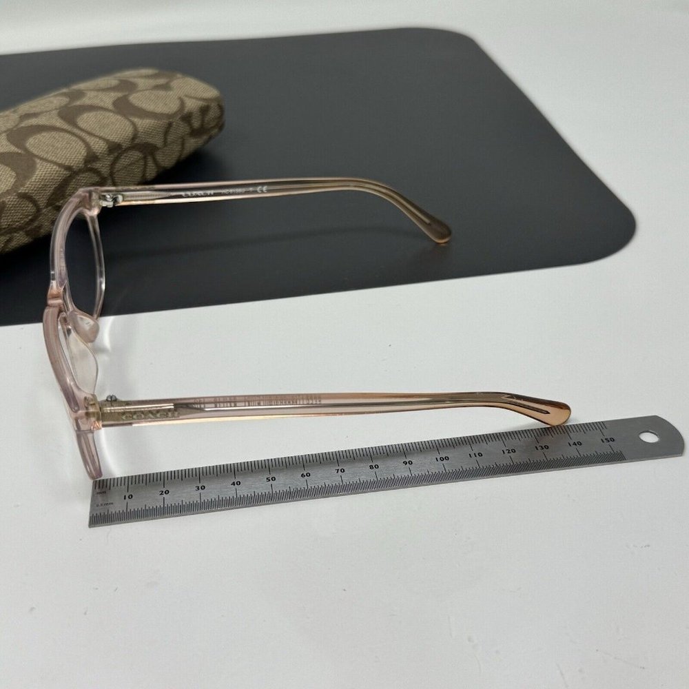 COACH HC6139U 5556 Transparent Pink Rectangle Women's 53 mm Eyeglasses - Picture 13 of 14